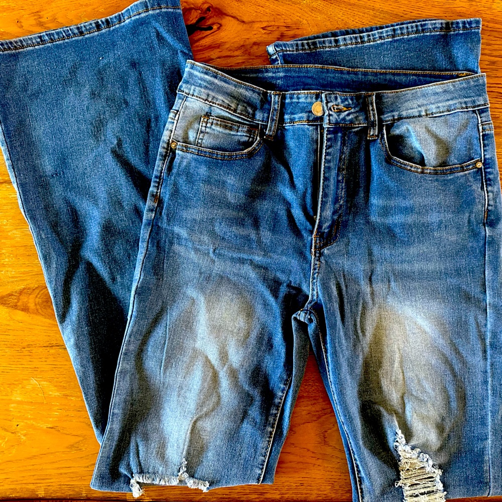 Flair stretch jeans size large (28) length 31. Never worn